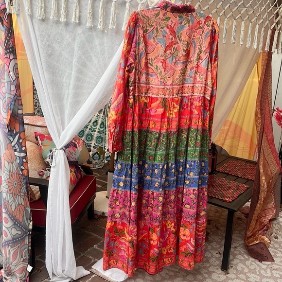 🏷️ NWT | 🦜FARM RIO Mixed Border Print Maxi Dress - Picture 3 of 10